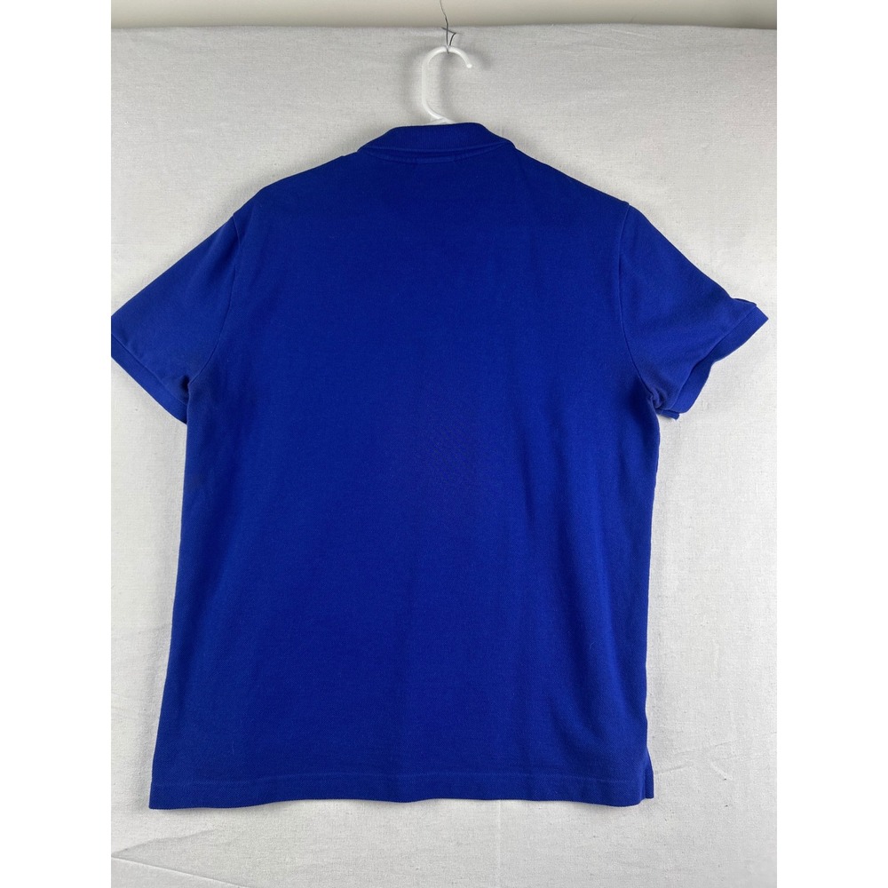 Lacoste Slim Fit Polo Shirt Mens Size 6 Blue Navy Yellow Striped Colorblock 429 - Picture 6 of 8